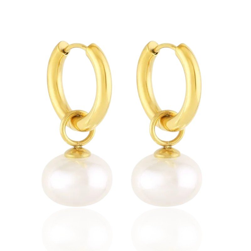 Elegance - Gold Plated Pearl Earrings - Gold Plated Jewelry | Your jewelry