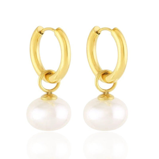 Elegance - Gold Plated Pearl Earrings - Gold Plated Jewelry | Your jewelry