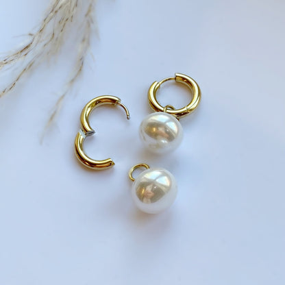 Elegance - Gold Plated Pearl Earrings - Gold Plated Jewelry | Your jewelry