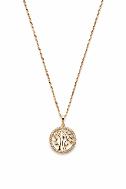 Emily - 18k gold plated necklace with tree of life pendant gold plated jewelry for women