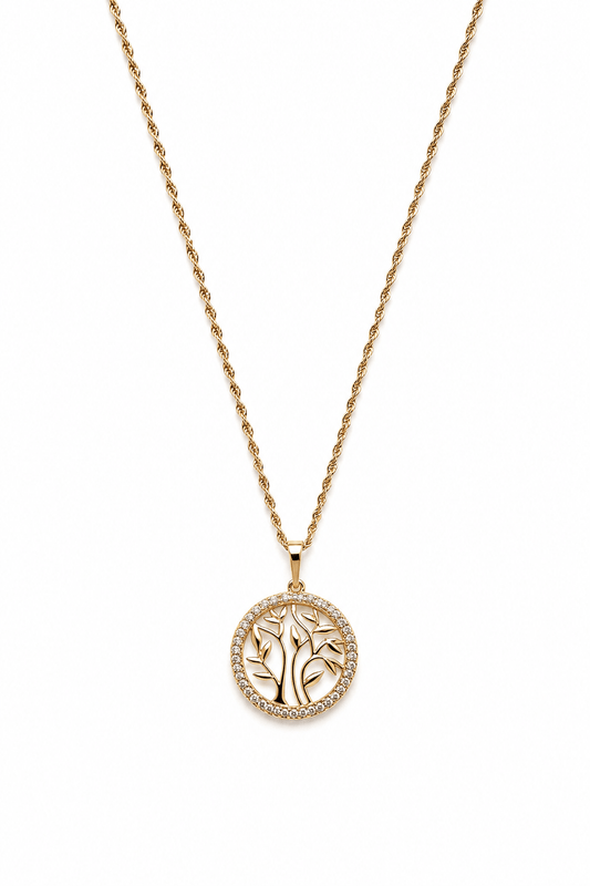 Emily - 18k gold plated necklace with tree of life pendant gold plated jewelry for women