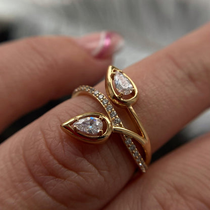 GOLD PLATED RING WITH FLOWERS Gold Plated rings mens rings