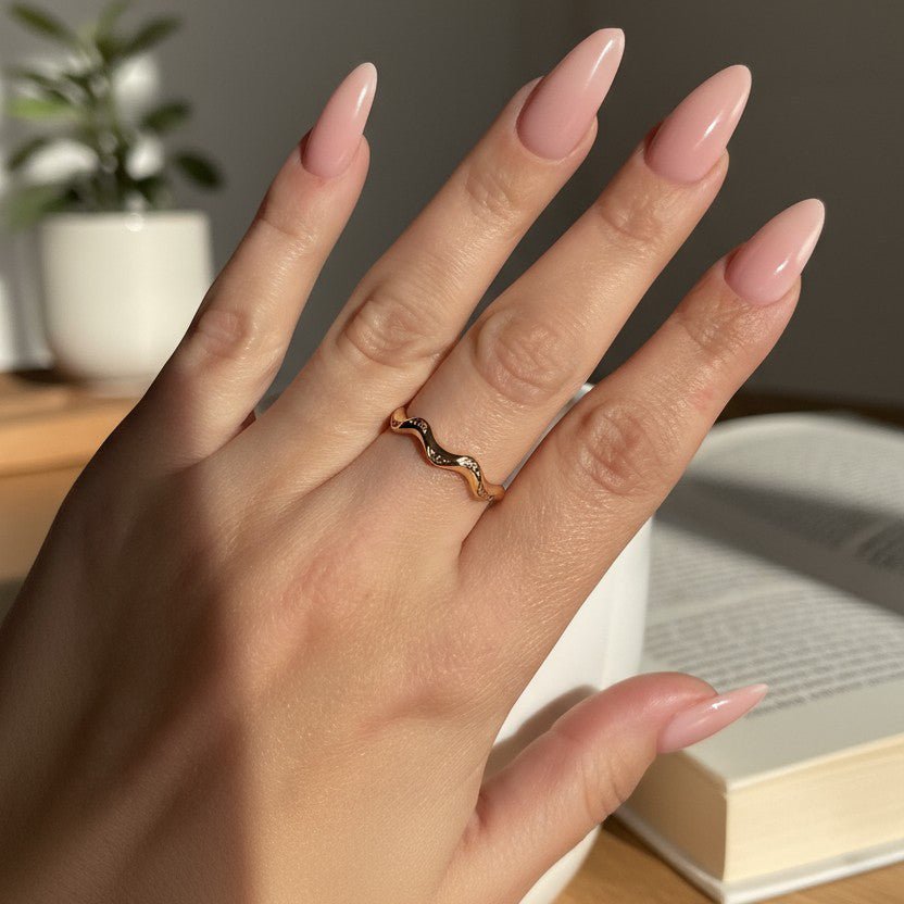 Golden Wave Mini – Delicate Crystal Ring – Gold Plated Jewelry | Your jewelry