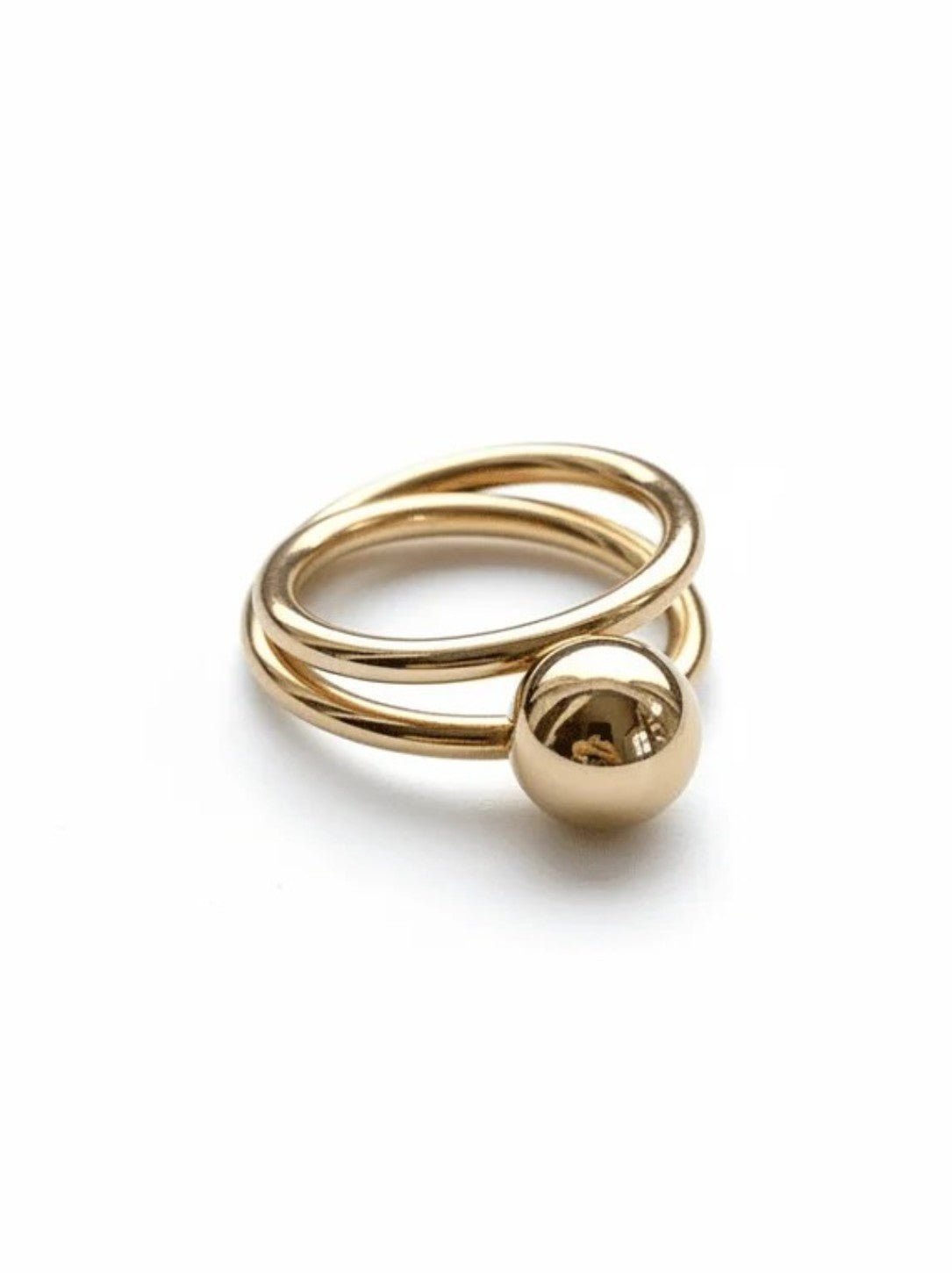 Gredzens ar bumbiņu apzeltītas rotaslietas sievietēm
