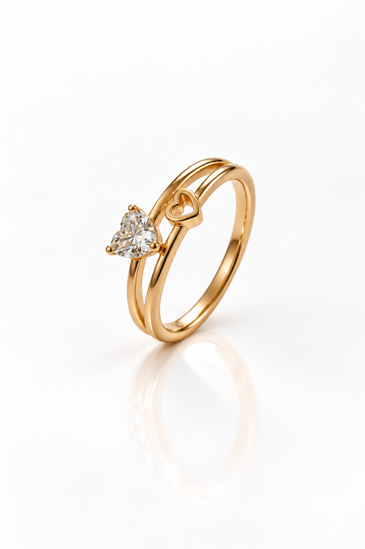 Ring mit herzförmigem Zirkonia