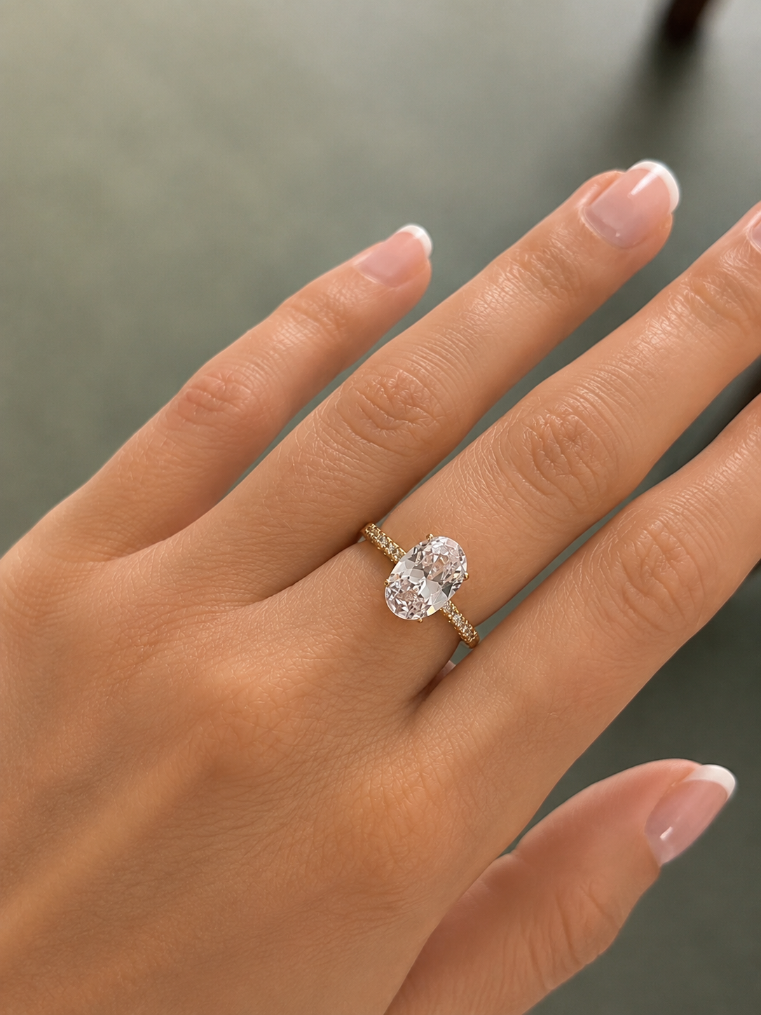 18k gold-plated ring on the hand