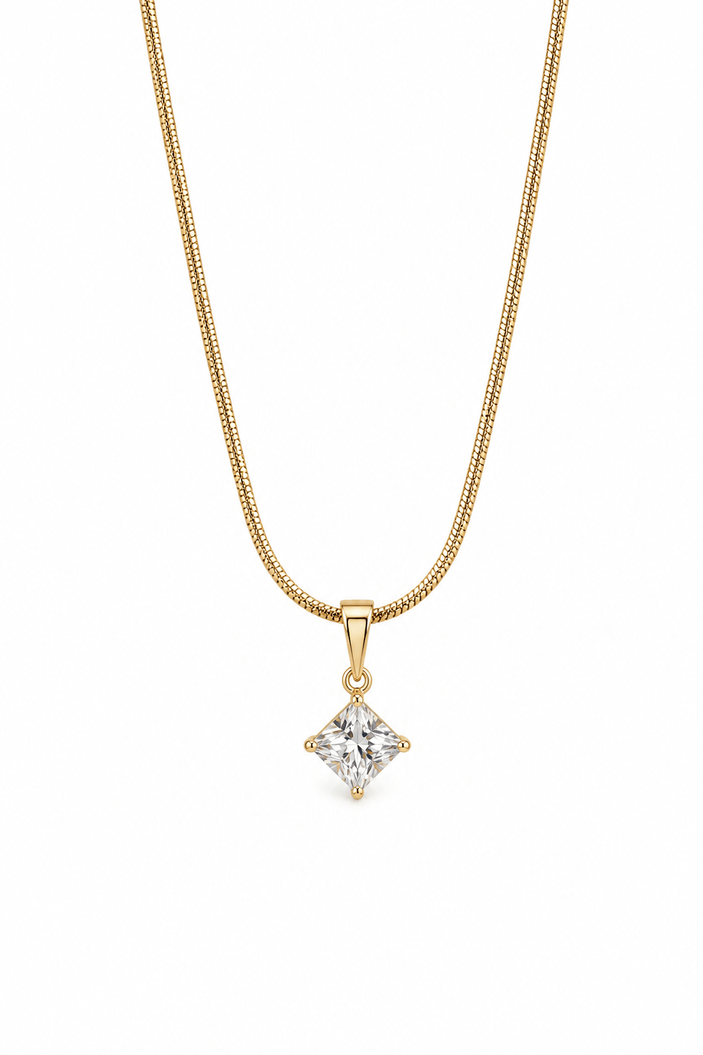 Ilze - 18k gold plated necklace with cubic zirconia pendant gold plated jewelry for women
