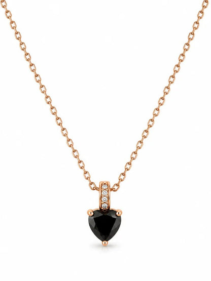 Noir – 18k gold plated necklace with black pendant