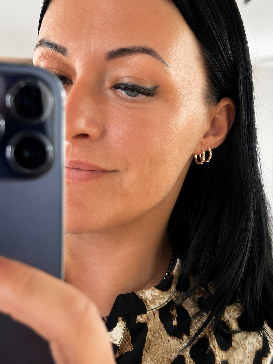 Eliza – 18k gold-plated pavé hoop earrings with cubic zirconia