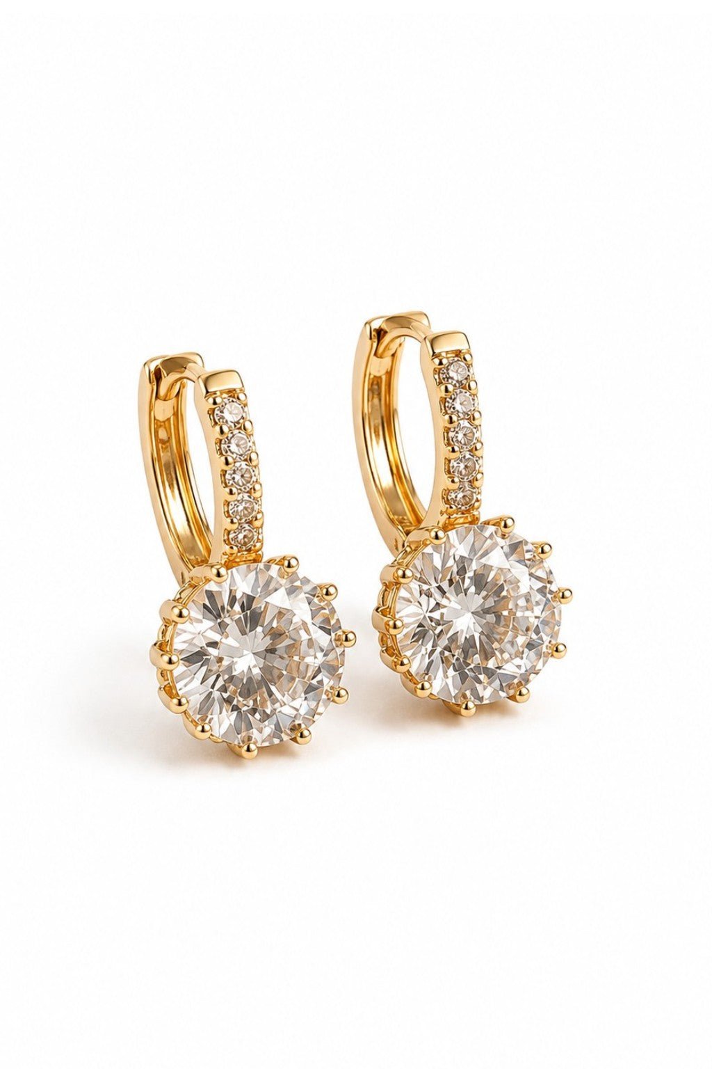 Dita – 18k gold-plated hoop earrings with round zirconia