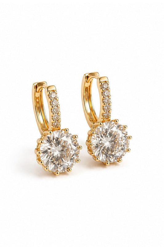 Dita – 18k gold-plated hoop earrings with round zirconia