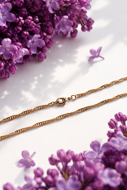 Gold-plated twisted chain 50cm