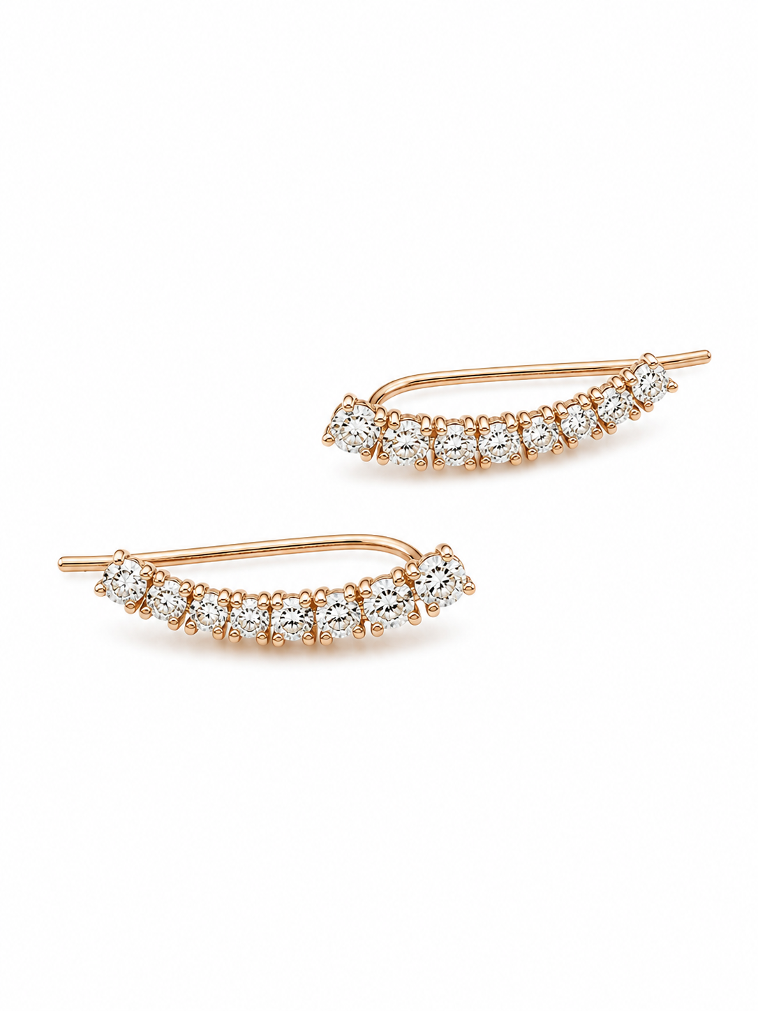 Aurora – 18k gold-plated earrings along the edge of the ear with zircons