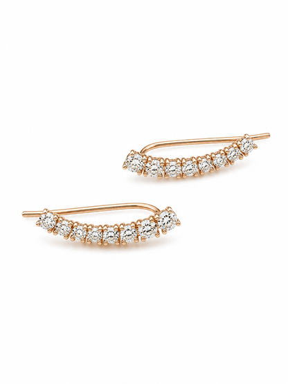 Aurora – 18k gold-plated earrings along the edge of the ear with zircons