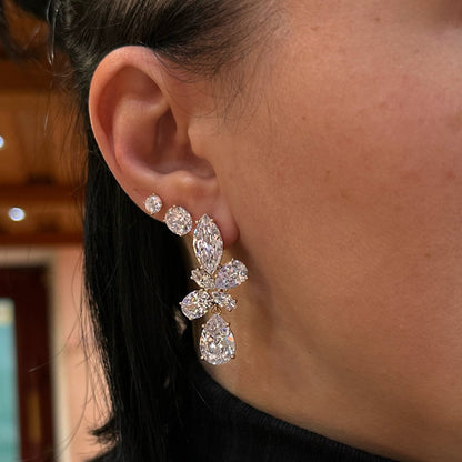 Crystal lux gold-plated stud earrings