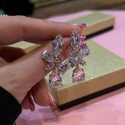 Crystal lux gold-plated stud earrings