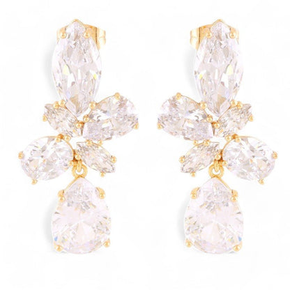 Crystal lux gold-plated stud earrings