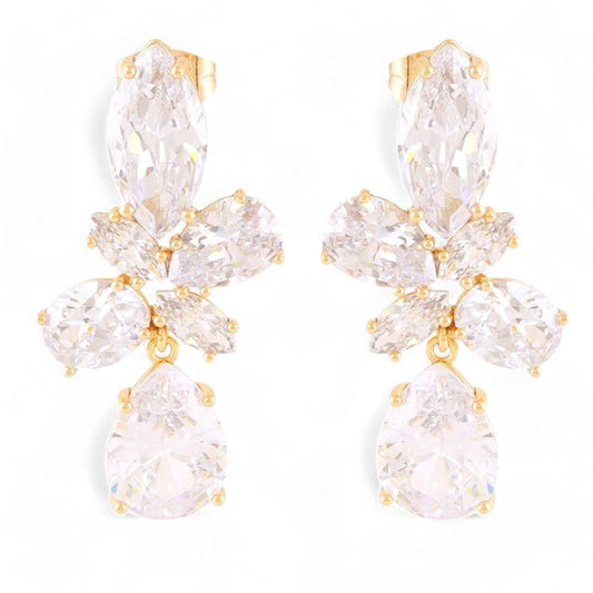 Crystal lux gold-plated stud earrings