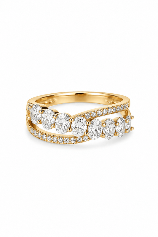 Lauma - 18k gold-plated ring with cubic zirconia gold-plated jewelry for women