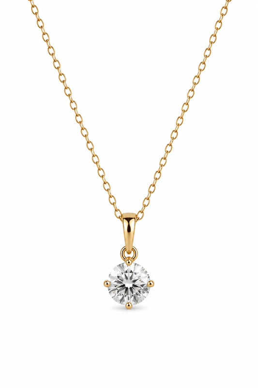 Loretta - 18k Gold Plated Necklace with Cubic Zirconia Pendant Gold Plated Jewelry for Women
