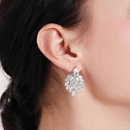 LUX Silver-plated earrings with crystals
