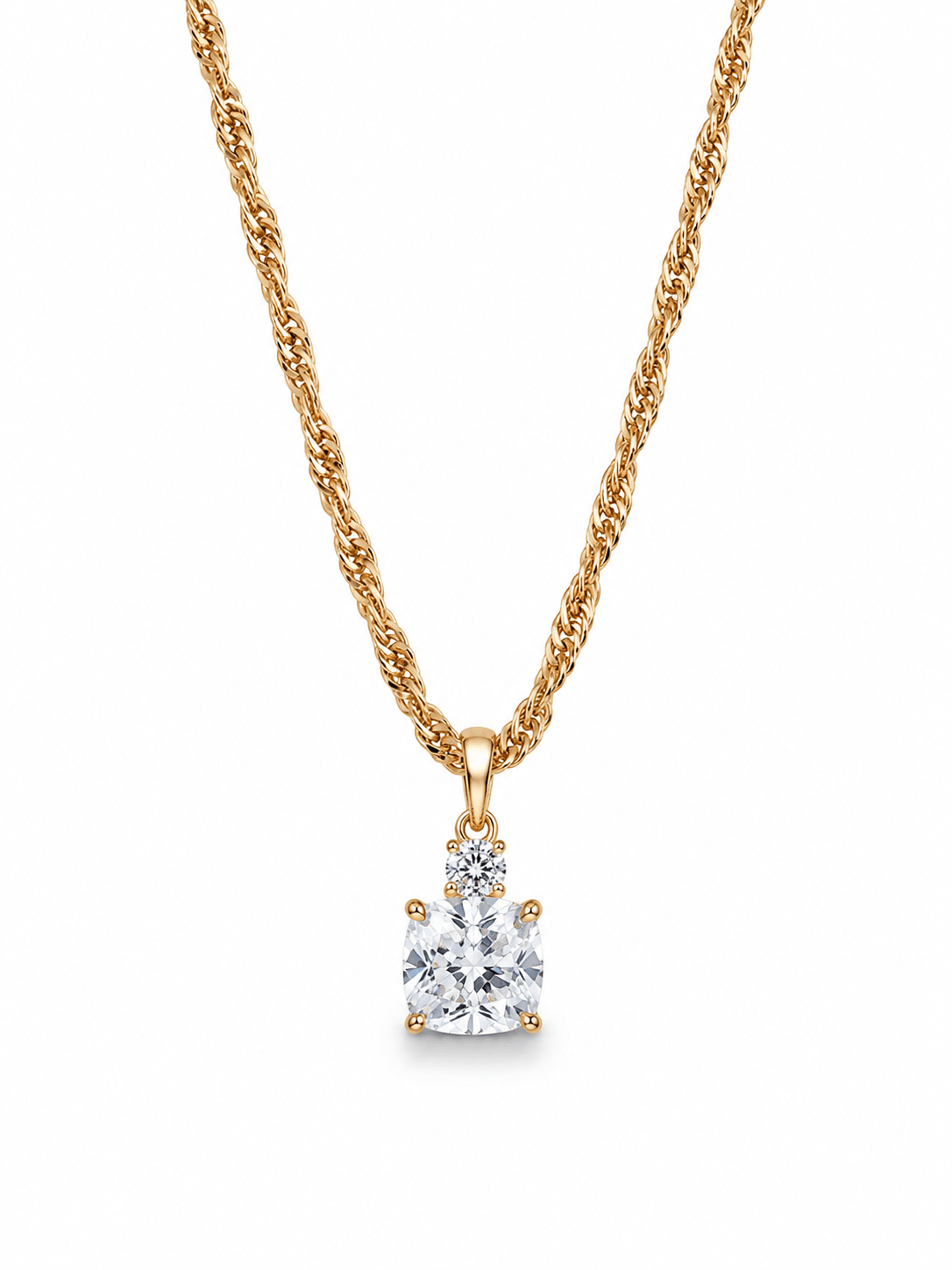 Marta - 18k Gold Plated Necklace with Cubic Zirconia Pendant Gold Plated Jewelry for Women