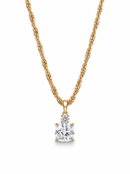 Marta - 18k Gold Plated Necklace with Cubic Zirconia Pendant Gold Plated Jewelry for Women