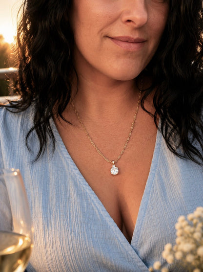 Marta - 18k Gold Plated Necklace with Cubic Zirconia Pendant Gold Plated Jewelry for Women