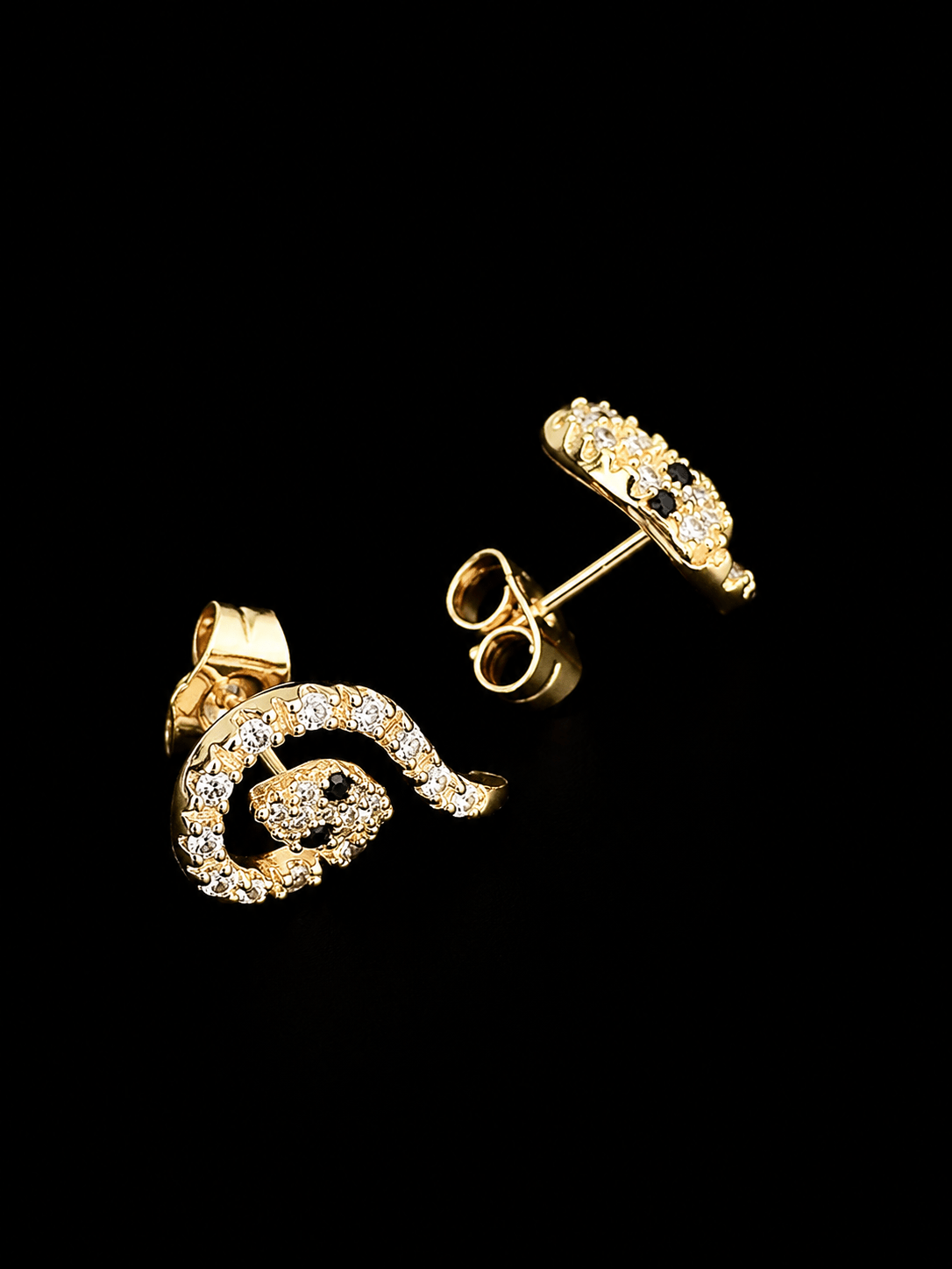 Stud Earrings Snake Gold Plated Jewelry For Women