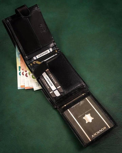 Natural Leather Wallet for Men Black leather wallet horizontal wallet design luxury leather wallet