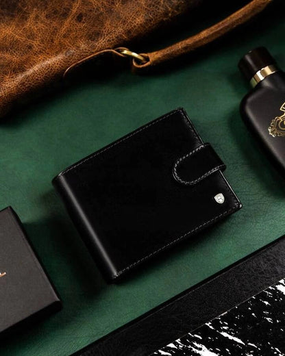 Natural Leather Wallet for Men Black leather wallet horizontal wallet design luxury leather wallet