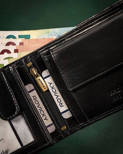 Natural Leather Wallet for Men Black leather wallet horizontal wallet design luxury leather wallet