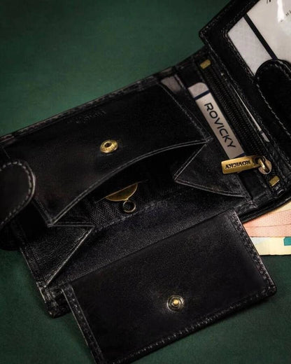 Natural Leather Wallet for Men Black leather wallet horizontal wallet design luxury leather wallet
