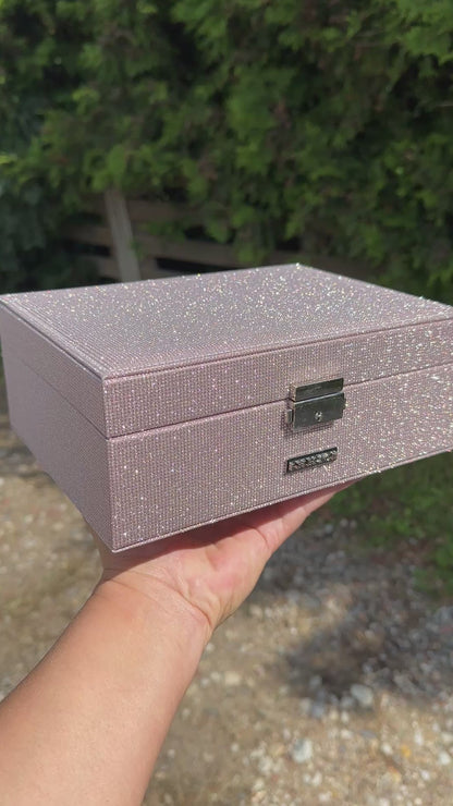 Pink jewelry and watch box