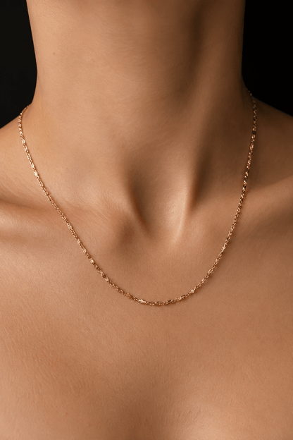 Rasa – 18k apzeltīta ķēdīte (50 cm) apzeltītas rotaslietas sievietēm