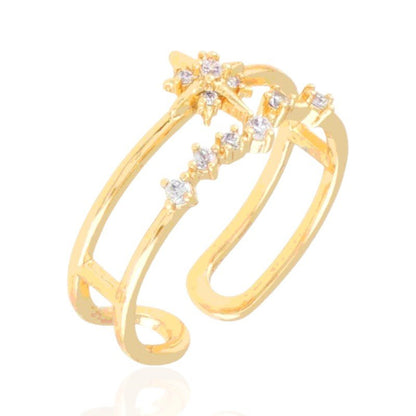 Adjustable Cubic Zirconia Gold Plated Ring - Gold Plated Jewelry | Your jewelry