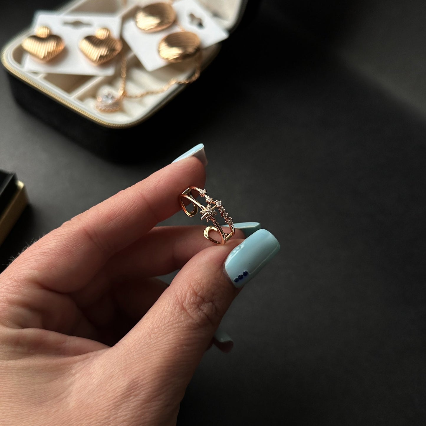 Adjustable Cubic Zirconia Gold Plated Ring - Gold Plated Jewelry | Your jewelry