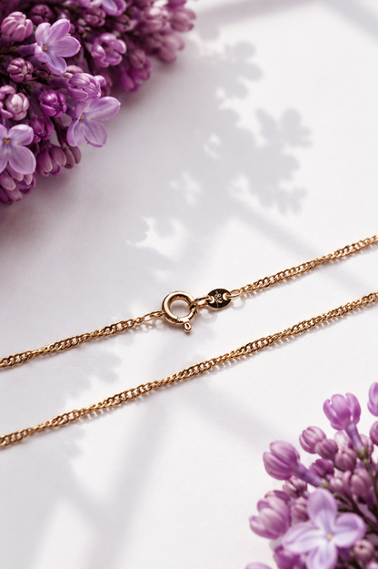 Alice - 18k gold-plated twisted chain for women (60 cm)
